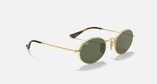 טען תמונה לגלריה, משקפי שמש Ray-Ban Oval Flat Lenses RB3547N – זהב / עדשות G-15 ירוקות (001)