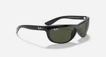 טען תמונה לגלריה, משקפי שמש Ray-Ban Balorama RB4089 – שחור מבריק / עדשות G-15 ירוקות (601/31)