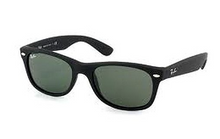 טען תמונה לגלריה, משקפי שמש Ray-Ban New Wayfarer RB2132 – שחור מבריק / עדשות G-15 ירוקות (901L)