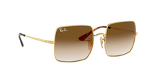 טען תמונה לגלריה, משקפי שמש Ray-Ban Square 1971 Classic RB1971 – זהב Arista מבריק / עדשות חום בהיר מדורג (9147/51)
