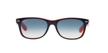 טען תמונה לגלריה, משקפי שמש Ray-Ban New Wayfarer RB2132 – כחול על כתום / עדשות כחול מדורג שקוף (789/3F)
