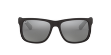 טען תמונה לגלריה, משקפי שמש Ray-Ban Justin Color Mix RB4165 – שחור גומי מט / עדשות אפור עם מראה כסופה (622/6G)
