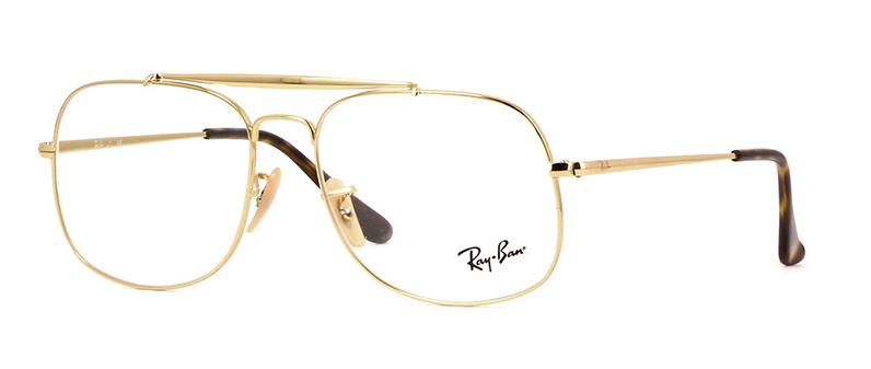 מסגרת ראייה מוזהבת של Ray-Ban
